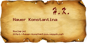 Hauer Konstantina névjegykártya
